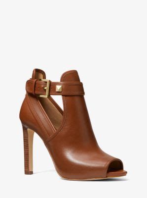 michael kors fanning leather open-toe ankle boot|Michael Kors Fanning Leather Open.